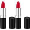 Rimmel London Rimmel Lasting Finish, 170 Alarm, Rossetto Satinato, Lunga Durata, Finish Satinato, Ricco Colore, Idratante, Formula Vegana, 4g (Confezione da 2)