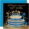 Stuff4 Carte di Auguri per il 96° Compleanno per Donne e Uomini - Torta Oro & Argento - Biglietto di Auguri per il 96° Compleanno di Donna, Uomo, Nonno, Papà, Nonna, Zia, 145mm