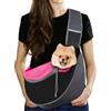 Pawaboo Trasportino per Cani, Borsa a Mano in Rete Traspirante per Cucciolo di Gatto, Coulisse con Cinghia Regolabile e Tasca, Borsa per Canis a Tracolla, L, Nero+Magenta