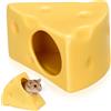 TOYANDONA Nido rinfrescante per criceti, in ceramica, a forma di formaggio, piccolo per criceti, porcellini d'India, animali estivi