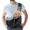 Pawaboo Fascia Trasportino per Cani Piccoli Gatti | Trasportino Respirante in Rete per Cuccioli, Mani Libere, Tasca con Cerniera, Cinghia Regolabile, Borsa A Tracolla Nero, M