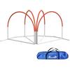 PawHut Set Agility Dog 4 Pezzi con 4 Picchetti, Attrezzatura Agility Dog in PE e ABS con Borsa in Tessuto Oxford, 89x69x99 cm, Bianco e Arancione
