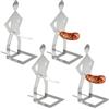 RoHovter 4 pezzi da 5 x 15 cm in acciaio inox per salsiccia, divertente stand per barbecue, per campeggio, picnic, in acciaio inox Hot Dog BBQ Tools