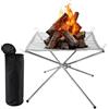 MIVIDE Braciere portatile per esterni, 56 cm/22 pollici, grande, pieghevole, in acciaio inox, per campeggio, picnic, all'aperto, terrazza, giardino