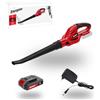 Energizer Soffiatore di foglie senza fili 20 V, velocità aria 210 km/h, portata 5000 l/min, motore 13000 RPM, leggero 1,2 kg, batteria 20 V e caricabatterie inclusi