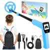 iTayga Metal detector per bambini - iTayga 2026 metal detector ricaricabile via USB per bambini, regolabile (da 24" a 35"), metal detector portatile ad alta precisione, dotato di display LCD, Blu