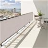 SUNNY GUARD Frangivisto Balcone 90x500cm Protezione Privacy,Protezione UV,Antivento e Impermeabile Copri Ringhiera Balcone per Giardino terrazza con Fascetta,Taupe
