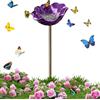 Generico Paletto da Giardino in Metallo con Fiore, Abbeveratoio Per Uccelli, Abbeveratoios A Forma Di Fiores, Vaschetta per Uccelli a Forma di Fiore per Decorazioni Giardino (Viola)