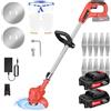 YouseaHome Tagliaerba a batteria con batteria da 21 V, decespugliatore con 2 batterie, decespugliatore a batteria e tagliaerba con coltello in metallo, decespugliatore elettrico a batteria, per giardino, rosso