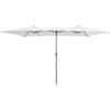 RELAX4LIFE Ombrellone Doppio da Giardino, Parasole con Manovella, Ombrellone da Esterno Grande per Patio, Cortile, Ristorante e Bar (Bianco, 426 x 265 cm)