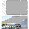 Woace Vela Ombreggiante Rettangolare 5x7M Tenda da Sole per Esterno Vele Ombreggianti Impermeabile Telo Parasole con Fune Occhiellato Protezione UV Tenda Vela per Giardino Balcone Terrazza Grigio chiaro