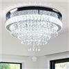 FRIXCHUR Lampadario di cristallo Plafoniera a LED Plafoniere da soggiorno Soffitto Camera da letto moderna Plafoniera a LED per corridoio Cucina Plafoniere Soffitti Lampadario (Bianca)