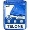 COVALL Telone Blu 10x12 m 115 g/m², Impermeabile Antistrappo per Carichi Pesanti, con Occhielli, per Campeggio, Giardino, Copertura Tetto e Magazzino