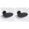 IPEA Portasapone Adesivo da Parete in Metallo Nero - Non Necessita Foratura - Design Moderno - Porta Sapone da Muro da Incollare in Bagno, Doccia, Cucina, Casa - Porta Saponetta o Spugna - Autodesivo