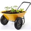 Garvee Carriola Da Giardino Doppia Ruota, Robusta in Ferro e Plastica, Carriola Multiuso Per Casa Giardino Lavori