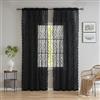 ALIGOGO Set di 2 tende floreali nere lunghe 274 cm, eleganti tende semi-velate in pizzo bohémien per soggiorno, porta scorrevole in vetro, altezza 2,7 m, decorazione per casale, gotico, teschio, Halloween