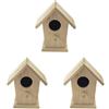 Rayher Casetta Legno Uccellini, Assortito, Adatto solo per scopi decorativi, 12 x 7,5 x13 cm, 62290000 (Confezione da 3)