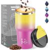 HoneyHolly Termos Caffè 600 ML, Tazza termica Riutilizzabili Prova di Perdite, Bicchiere Termico, Acciaio Inox 304, Travel Mug per Caffè Caldo e Freddo, Latte e Tè