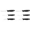 Fiskars Set di 6 Coltelli, Spelucchino, Coltello per Verdure, Coltello per Pomodori, Essential, Acciaio Inox/Plastica PP, Nero, 1065584