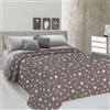 PENSIERI DELICATI Telo Copriletto Matrimoniale 260 x 280 cm, 100% Cotone Pique, Ideale Come Telo Arredo, Coperta Salva Letto 2 Piazze, Fantasia Palla Tortora, 100% Made in Italy