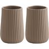Gedy Marika Porta Spazzolini Bagno in Ceramica tortora matt, Portaspazzolini da bagno, Porta spazzolini da denti (Confezione da 2)
