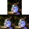 M Ledme - Lanterna solare per esterni, multicolore, SphereGlass Lanterne in vetro RGB per giardino, luce con supporto rimovibile, lampada per esterni, prato, Natale, campeggio (Confezione da 3)