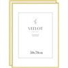 Veelot® 2x Cornici per Foto 50x70 cm,in Alluminio Metallo dorato,con Passepartout 40x50 cm. Ideali per certificati e diplomi di grandi dimensioni. Solo montaggio a parete.