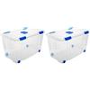 Acan Tradineur Confezione da 2 Scatole di Stoccaggio in Plastica Contenitore per Giocattoli, Libri, Abbigliamento, Coperte - N. 12-73,2 x 41,2 x 31 cm - 90 L