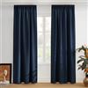 PONY DANCE Tende Camera da Letto Moderna Oscuranti per Interni Tenda Termica Isolante con Fettuccia per Soggiorno Decorazione Curtains 2 Pezzi 140x300 CM, Blu Scuro