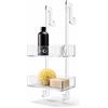 REGPLEX REALIZZIAMO LE TUE IDEE REGPLEX Porta Shampoo Doccia da Appendere, Plexiglass Trasparente, Organizer Bagno con 2 o 3 Mensole, Montaggio Senza Viti, Porta Sapone e Accessori Doccia, 2 Mensole Adatto a Vetri 26-40 mm