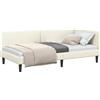 vidaXL Cornice del Letto ad Angolo Crema 90 cm x 190 cm Velluto, Camera Moderna, lettiera Elegante, Design Compatto, Divano Letto in Velluto, Multi-Funzionale, da Interno