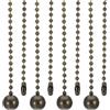 PATIKIL 1M 3.3ft Catena Tiro Ventilatore Soffitto, 4pz Pendenti Sfera Estensori Corda Perline per Interruttore Tiro Ventilatore Luce Lampadario Tavolo, Bronzo