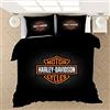 NICHIYO, set copripiumino e federe, motivo: Harley Davidson Motorcycle, in microfibra, con stampa digitale 3D, set da 3 pezzi (12, 180 x 210 cm + 80 x 80 cm)