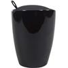 milani home Sgabello Pouf Contenitore in plastica con Cuscino Colore Nero