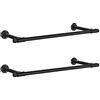 SONGMICS Barra Appendiabiti da Parete, Set da 2, Tubo Attaccapanni da Muro, Stile Industriale, Salvaspazio, 30 x 84 x 7 cm, Portata di 60 kg, Facile da Montare, Acciaio, Nero HSR140B02