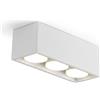 Area illumina Plafoniera da Soffitto Singola o Tripla, Alluminio, Attacco GX53 fino a 12W, Base Orientabile, Bianco/Nero/Sabbia (Bianco, Triplo)