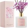COCORRÍNA Diffusore a Bastoncini - Fiori di Ciliegio 500 ml Diffusore a Bastoncini con 8 Bastoncini Diffusore Profumato con Fiori Conservati per Bagno Decorazione Casa