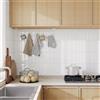 Yoillione Piastrelle Adesive Cucina Paraschizzi: Spesso Pannello Adesivo per Muro - Mattonelle del Bagno in Vinile 3D - 5 Pezzi Bianco