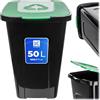 KADAX Grande Pattumiera con Coperchio per la Raccolta Differenziata, Bidone della Spazzatura in Plastica per Interno ed Esterno (Verde, 50 L)