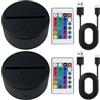 Sporgo 2 pezzi luce notturna a LED 3D con attacco e telecomando, 7 colori, dimmabile, lampada decorativa per camerette, camera da letto e soggiorno