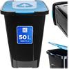 KADAX Grande Pattumiera con Coperchio per la Raccolta Differenziata, Bidone della Spazzatura in Plastica per Interno ed Esterno (Blu, 50 L)