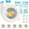Wondlumi 6x Faretti LED da Incasso per Cartongesso,10W Equivalenti a 100W 850LM,Foro 65-85mm Luce Naturale 4000K per Cucina,Interno,Faretti Led Soffitto COB 220V