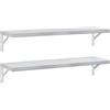 vidaXL Mensole a Muro 2 pz 100x30 cm Argento in Acciaio Inossidabile, mensola sospesa, mensola sospesa a Muro, scaffale espositivo a Muro