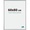 yd. Your Decoration - Cornice 60x80 cm - Argento Lucente - Cornice Decorativa Parete in Plastica con Vetro in acryl - Antiriflesso - 60x80 Cornice - Annecy