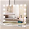 YU YUSING Specchio Trucco con Luci Hollywood 58X45cm, 15 Lampadine LED USB, 3 Temperature di Colore, Specchio da Tavolo 10X, Cosmetico da Parete, Controllo Tattile, Dorato