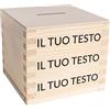 Creative Deco Salvadanaio in Legno | Scatola Personalizzata con Testo per Soldi Salvadanaio Apribile | 9,5 x 9,5 x 9 cm | Scatola per Risparmio | Legno di Pino Grezzo | Perfetta Scatola per Decoupage