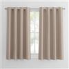 PONY DANCE Tende Corte Oscuranti Camera da Letto Tende Termiche per Interni Curtains Cucina con Anelli per Finestre Piccole 2 Pezzi L 132 x A 137 cm, Taupe Chiaro