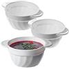 KADAX tazze da zuppa, 650 ml ciotole per minestra in vetro rinforzato, 18,5x14x8 cm ciotole da zuppa con doppio manico, terrina per zuppe, creme, brodi (650 ml / 3 pezzi)