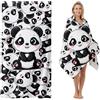 WFKKMEQ Panda Telo Mare, Panda Telo Antisabbia Mares Coperta da Spiaggia Teli Mare Microfibra Coperta da Spiaggia da Viaggio Leggero e Portatile Doccia Asciugamano per Piscina,Yoga,Sauna