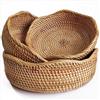 YANGQIHOME Cesto di Frutta Rotonde in Rattan, Ciotole in Cesta di Vimini Naturali, Organizer in Intrecciate per Cucina/Sala da Pranzo (Welle)